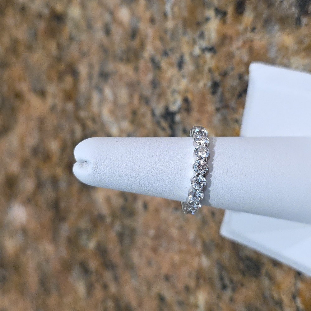 Platinum 2.88 CT Diamond Eternity Band - SZ 6 - Picture 2 of 14